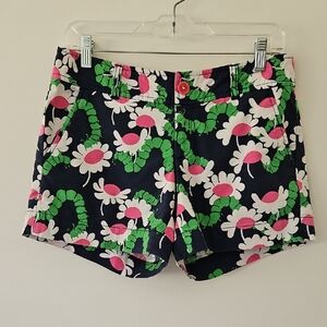 Lilly Pulitzer Green Caterpillar‎ Floral Shorts Size 4